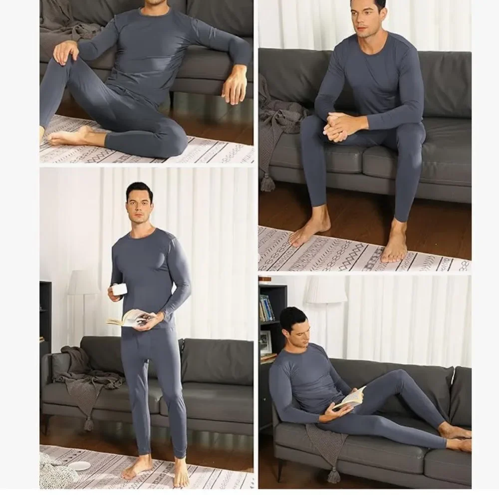 ViCherub Men Thermal Underwear Fleece Lined Thermals Top & Bottom 2Pk New W/ Tag